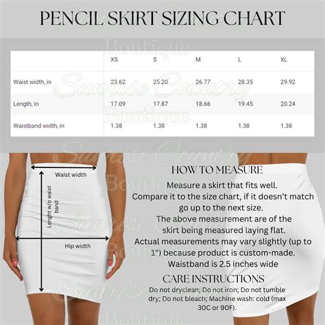 Pencil Skirt Sizing Chart, Grey Background, AOP Pencil Skirt Sizing ...