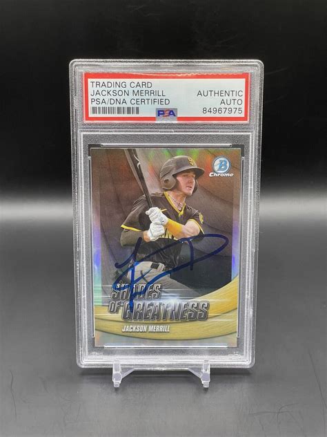 Jackson Merrill Signed 2022 Bowman Chrome PSA Authentic Auto Card SG