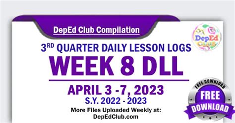 Week Quarter Daily Lesson Log April Dll Update