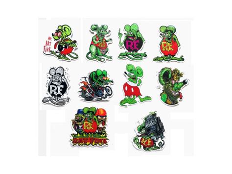 Wholesale Prices 50 Pcs Rat Fink Sticker Pack Rat Rod Ed Roth Kustom Kulture Hot Rod Decals