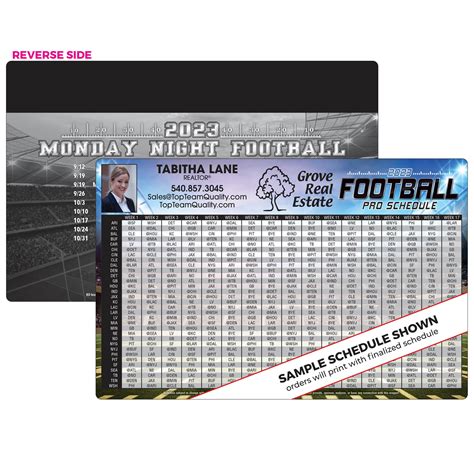 Pro Football Schedule Magnet Magnetic Card Magnets Usa