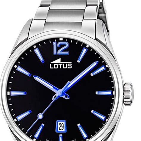 Reloj Lotus De Hombre Con Esfera Negra Y Detalles Azules 18692 6