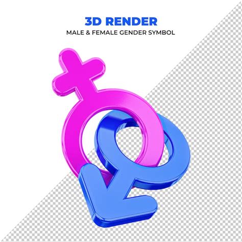 Símbolo De Gênero Masculino E Feminino Do Psd Timbre 3d Em Fundo