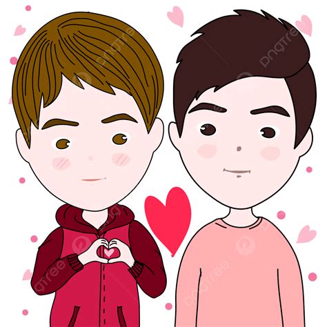 Valentine Couples Clipart Png Images Male Couple Love Valentine S Day Hand Drawn Valentine