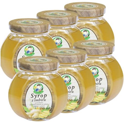 6x PYSZNY SYROP Z IMBIRU 100 NATURALNY NA BÓL GARDŁA I INNE