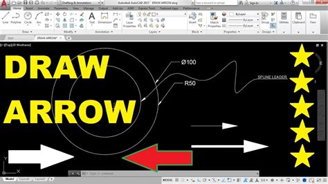 How to draw Arrow in AutoCAD 2017 using Spline Leader - YouTube