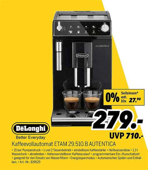 Delonghi Kaffeevollautomat Etam B Autentica Angebot Bei Medimax