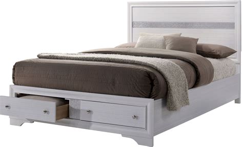 Chrissy White Queen Storage Platform Bed By Furniture Of America