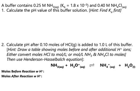 Solved A Buffer Contains M Nh Ag Kb X And M