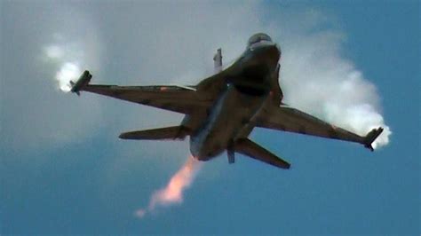 BAF F 16 Fighting Falcon With Extreme Long Afterburner After Engine