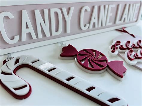 Candy Cane Lane Sign Pink Christmas Decor Etsy