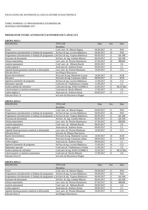 Pdf Facultatea De Automatica Calculatoare Si Ace Ucv Ro Pdf Examene