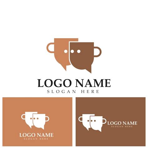 Kaffee Talk Logo Vektor Symbol Illustration Premium Vektor