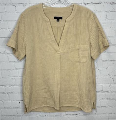 J Crew V Neck Double Gauze Popover Top Ebay