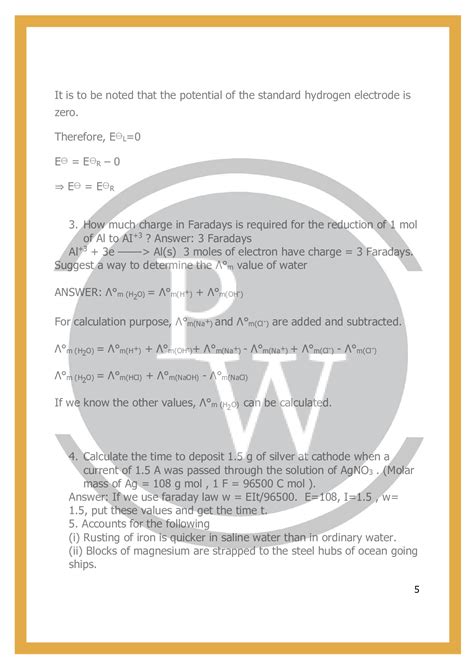 Important Questions For Class 12 Chemistry Chapter 3 Pw