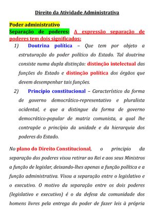 Organograma De Direto Administrativo Direito Da Actividade