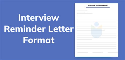 Job Interview Reminder Letter Format Meaning Examples And More