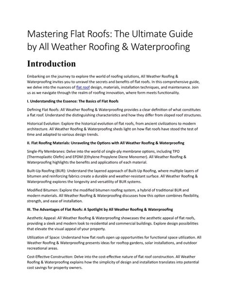 Ppt The Ultimate Guide By All Weather Roofing Waterproofing