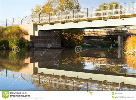 Autumn River And Bridges Stock Image Image Of River 59735725