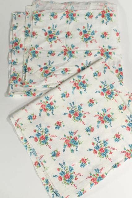 Lot Vintage Print Cotton Feed Sack Fabric Feedsack Pieces For Quilting