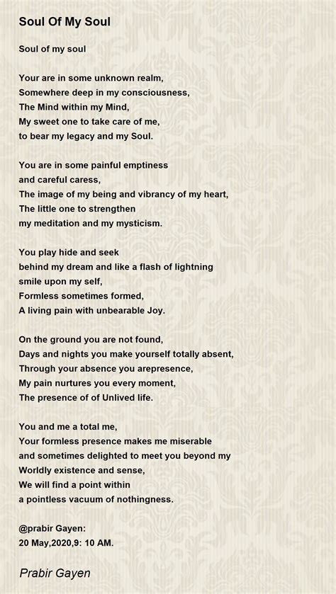 Soul Of My Soul Soul Of My Soul Poem By Prabir Gayen