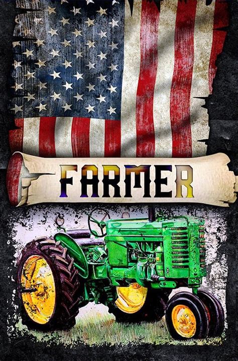 American Farmer John Deere Tractor Usa Sublimated Double Sided Deluxe