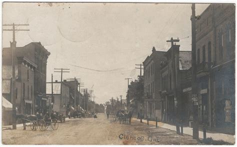 Glencoe Ontario 1910 Real Photo Postcard Street Horses Wagons Scene