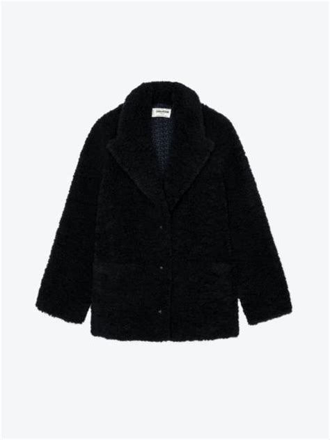 Zadig Voltaire Fleur Soft Curly Coat REVERSIBLE