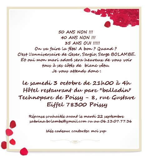 Texte Pour Invitation Anniversaire De Mariage 40 Ans