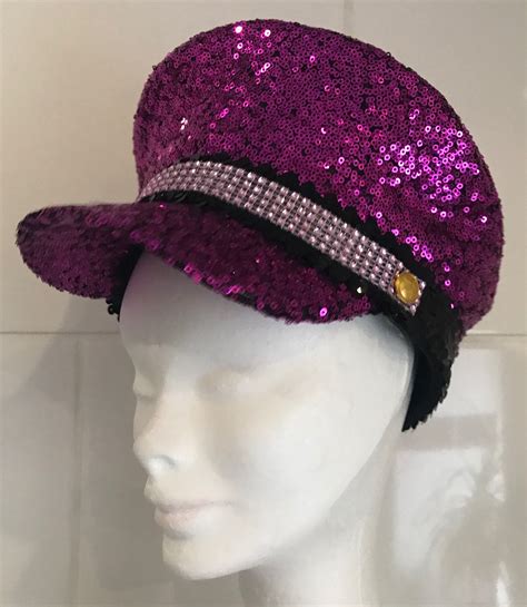 Hot Pink Sequin Festival Hat With Black Sequin Band And Light Etsy