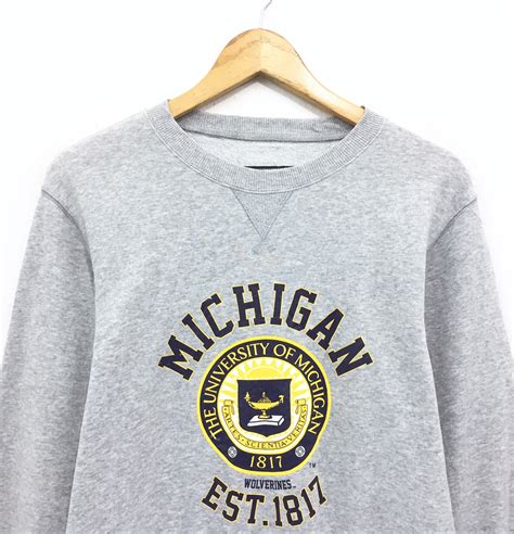 Rare University of Michigan Sweatshirt Big Logo Michigan | Etsy