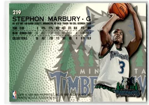 Stephon Marbury Fleer Recrue Rc Minnesota Timberwolves Eur