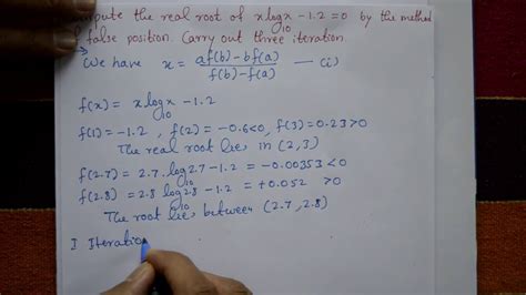 Advanced Calculus And Numerical Methods Regula Falsi Method Question Paper Solved Example Part 1