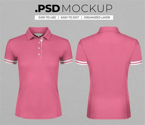 Premium PSD Women Polo Shirt Realistic Mockup