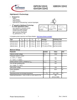 G H Datasheet Pdf Infineon Technologies