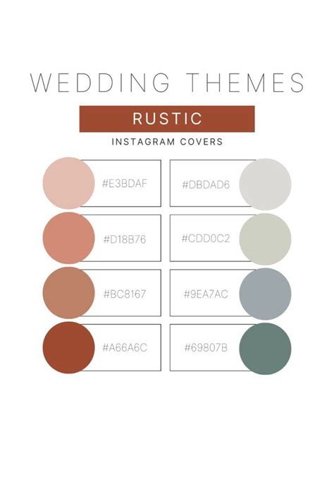 Rustic Color Palette Wedding Themes Hex Color Palette Rustic