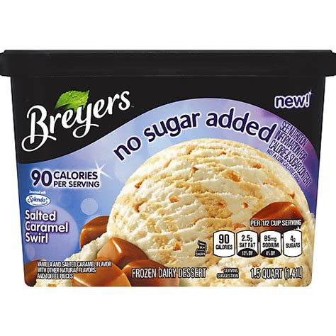 Breyers No Sugar Added Salted Caramel Swirl Frozen Dairy Dessert 48 Oz