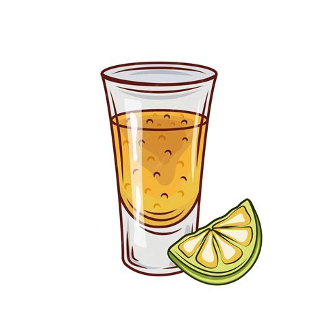 Premium Vector A Shot Of Tequila And A Slice Of Lemon Vintage Vector Engraving Illustration