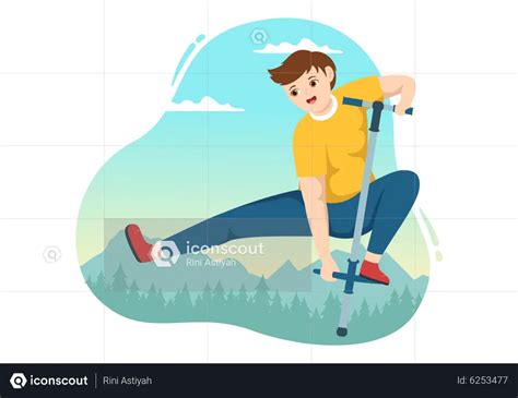 Best Boy doing stunt using Pogo Stick Illustration download in PNG ...