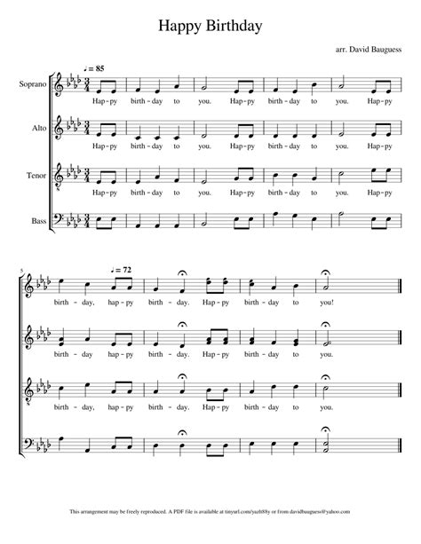 Happy Birthday Satb Sheet Music For Voice Download Free In Pdf Or Midi