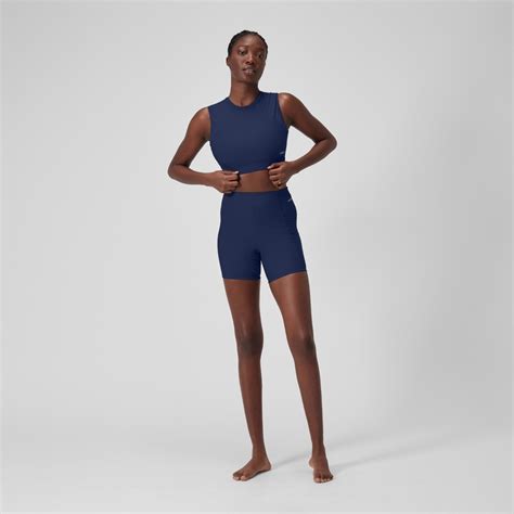 Women S Solid Bikini Top With Mesh Blue Speedo UK