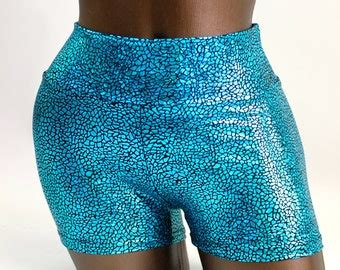 High Waist Nude Satin Spandex Shorts Sexy Clubwear Practice Etsy