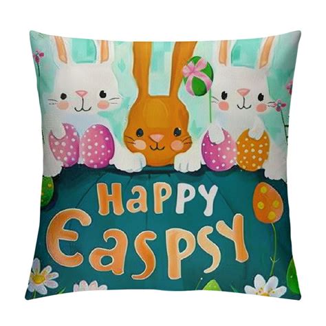 Nawypu Easter Pillow Covers Easter Decorations For Home Bunny Truck