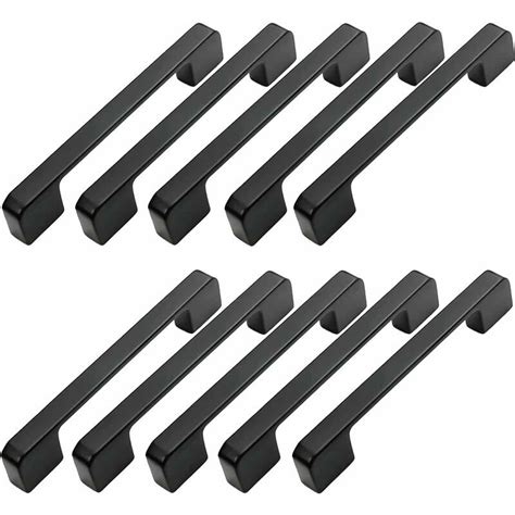 10pcs Poignée Meuble Entraxe 96mm Poignée Porte Cuisine Noire Poignee