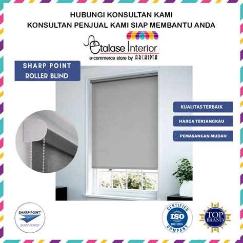 Jual Sharp Point Roller Blind Gorden Jendela Tirai Gulung Dim Out