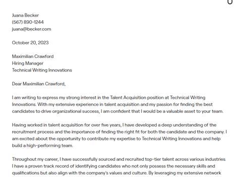 9 Talent Acquisition Cover Letter Examples With In Depth Guidance