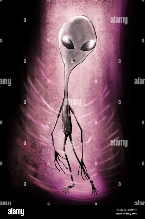 Illustration of a Supernatural Alien sighting creature Stock Photo - Alamy