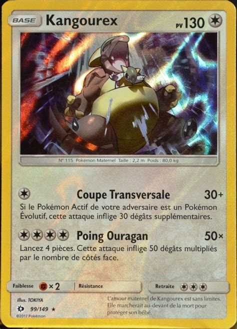 Kangourex Holographique carte Pokémon 99 149 Soleil Et lune