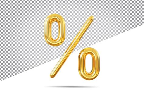 Premium Psd Gold Symbol Percent Luxury 3d Render