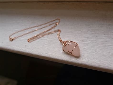 Rose Quartz Collar Colgante Curativo Cristal Joyer A Boho Chic High